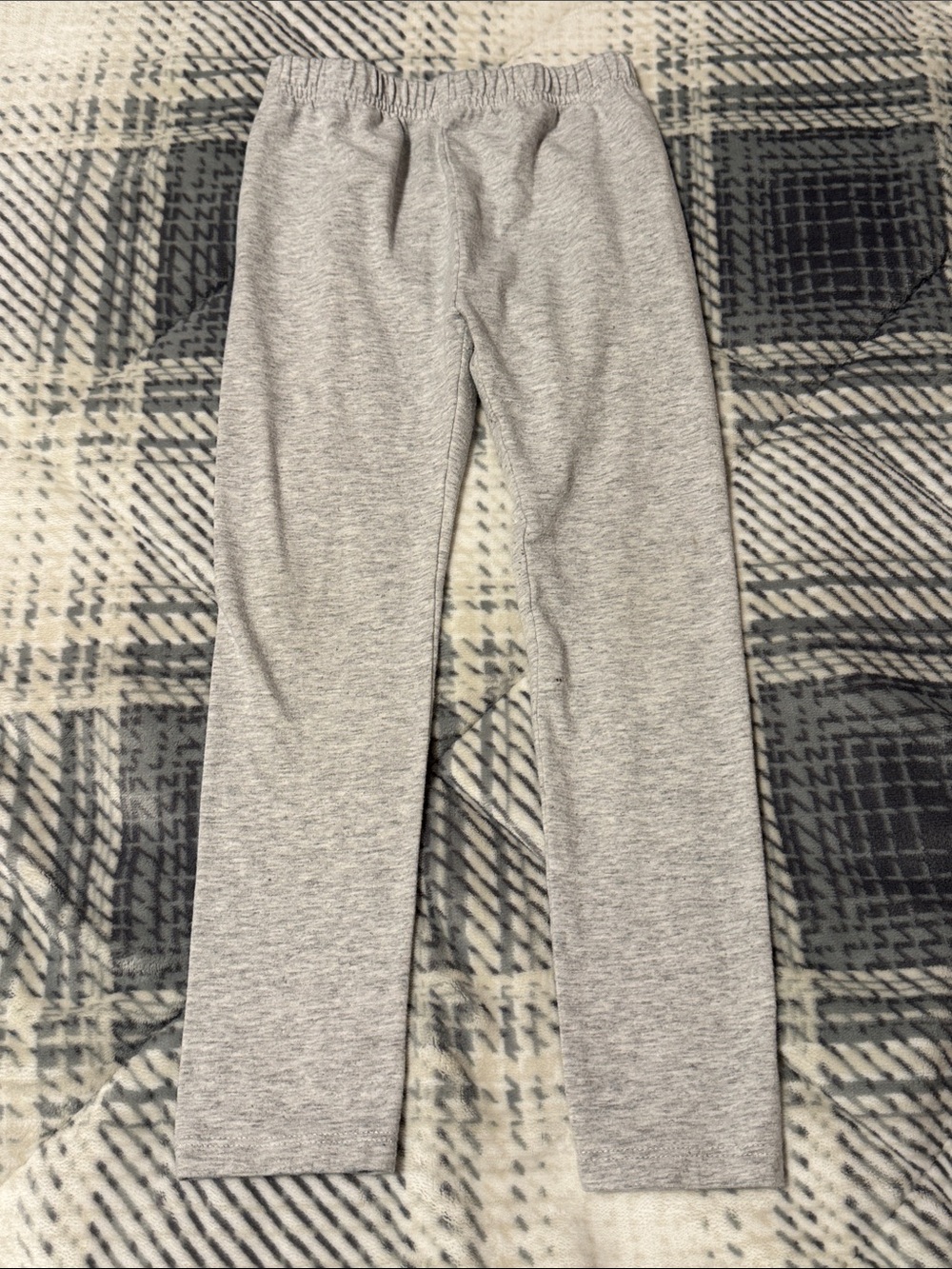 Girls Light Gray Cozy Legging Pants with Elastic Waist